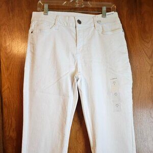 NWT Liz Claiborne White Sara Crop Pants Size 4